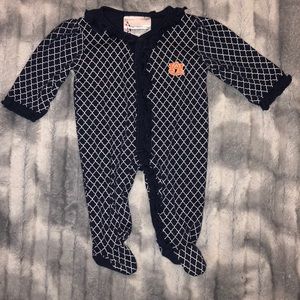 Ruffle footie Auburn onesie